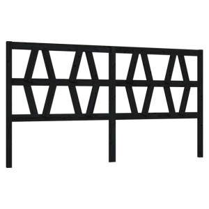 Wezgłowie łóżka, czarne, 186x4x100 cm, lite drewno sosnowe