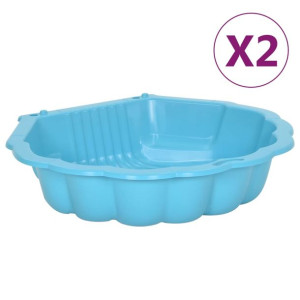 Piaskownice, 2 szt., niebieskie, 77x87x21 cm, plastik
