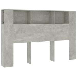Wezgłowie łóżka z półkami, szarość betonu, 160x18,5x104,5 cm