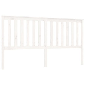 Wezgłowie łóżka, białe, 186x6x101 cm, lite drewno sosnowe