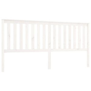 Wezgłowie łóżka, białe, 206x6x101 cm, lite drewno sosnowe