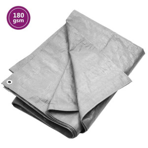 Plandeka, 180 g/m², 6x12 m, szara, HDPE