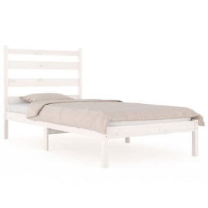 Rama łóżka, biała, lite drewno sosnowe, 75x190 cm, pojedyncza