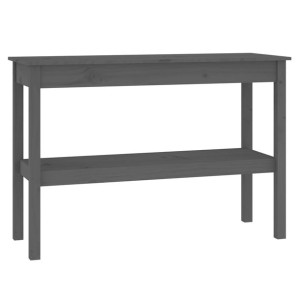 Stolik konsolowy, szary, 110x40x75 cm, lite drewno sosnowe