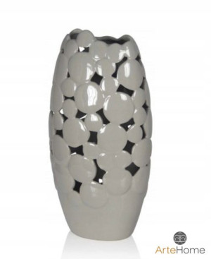 Wazon dekoracyjny ażurowy szary 32 cm