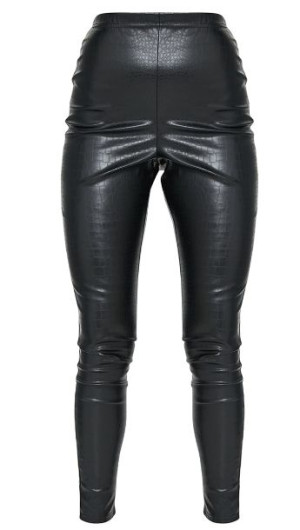 Czarne legginsy skóra PRETTY LITTLE THING 34
