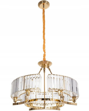 Lampa Wisząca Klasyczna Żyrandol Kryształy Gold