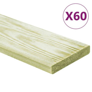 Deski tarasowe, 60 szt., 7,2 m², 1 m, impregnowana sosna
