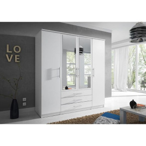 Szafa garderoba SAMARIA 4D z lustrem, szuflady 200 cm