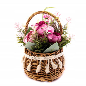 Bukiet Kwiatów W Koszyku Różne Kolory 22cm