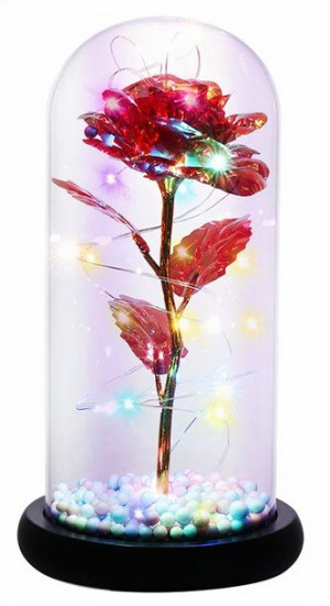 Wieczna róża w szkle czerwona flower box rose LED