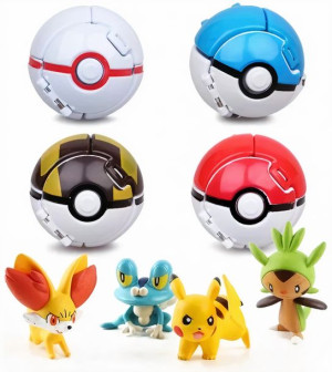 4 Szt Figurki Figurka Pokemon Pokeball Zabawka