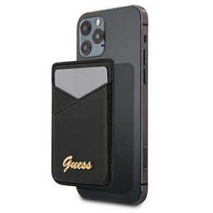 Guess wsuwka na karty GUWMSSASLBK czarna MagSafe Saffiano