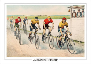 Wyścig Kolarski Kolarze na Finishu retro - plakat 91,5x61 cm