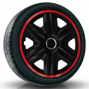 Kołpaki Fast Lux Red 15 Cali Czerwone 4x Sztuki