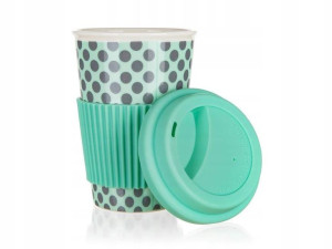 Kubek ceramiczny z silikonowym wieczkiem GO 400ml