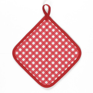 łapka kwadratowa - krata czerwona ikea  (kratka, pepitka)