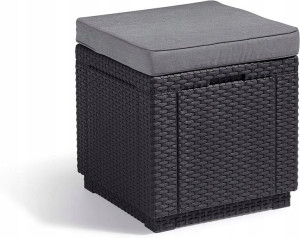 Kwadratowy stołek z poduszką pufa Allibert Cube