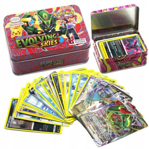 Kolekcjonerskie Karty Pokemon Metalowy Box 42szt