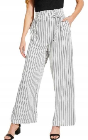 Guess Spodnie Damskie Szerokie w paski r. 38