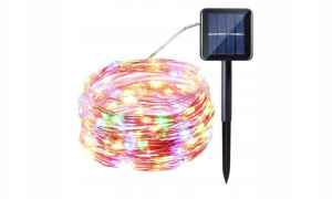 Lampki Ogrodowe 12M 100Led Girlanda Solar Święta W