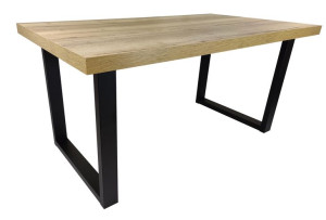Stół prostokątny Metalowe nogi 90 x 160 x 77cm czarny