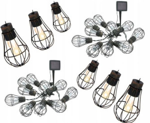 2x Girlanda żarówki LED SOLARNA lampki ogrodowe