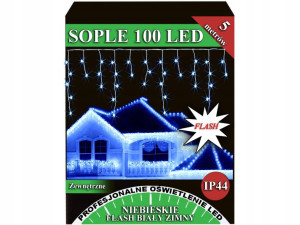 Sople Zewnętrzne 100 Led Flash Iskra Niebieskie