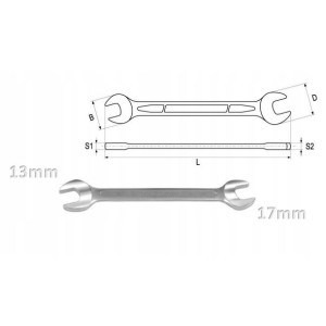 Klucz Płaski Z Polerowaną Główką 13mm - 17mm Yato