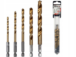 Komplet wierteł do metalu tytan 4-10mm YATO
