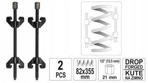Ściągacze Do Sprężyn Zestaw 82x355 2 Sztuki Yato