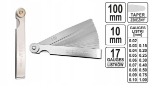 Szczelinomierz 100mm, 17 Listków 0,02-1mm Yato