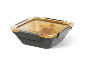 Emsa, Pojemnik Bento Box z wkładami. 0.9L. kol. szary/pomarańczowy