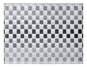 Saleen, cieniowana podkładka pleciona na stół, 40x30cm, jasno-szary w paski