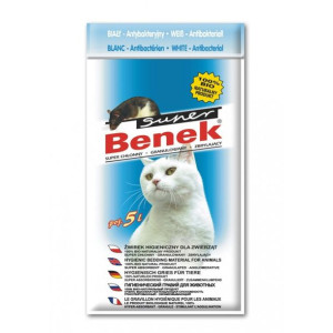 SUPER BENEK Antybakteryjny żwirek dla kota biały 5l