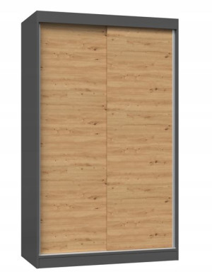 Szafa Przesuwna Iga 120 Cm Drzwi Przesuwne Antracyt / Dąb Artisan