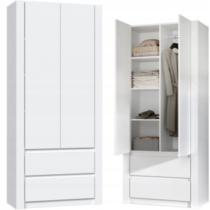 Szafa Garderoba 2 Szuflady 90 Cm Deko 2d2s Biel