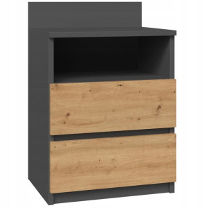 Szafka Nocna Malwa M1 - Antracyt / Dąb Artisan