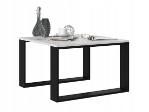 Stolik Kawowy Ława Salon Loft Modern Mini Biel Czerń