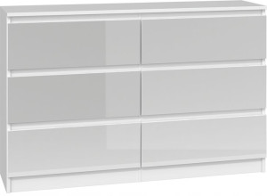 Komoda 120 Szafka Biały Wysoki Połysk Lakier Front