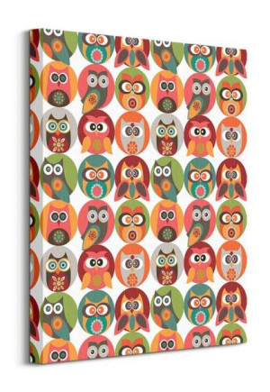 Owls Family - obraz na płótnie 40x50 cm