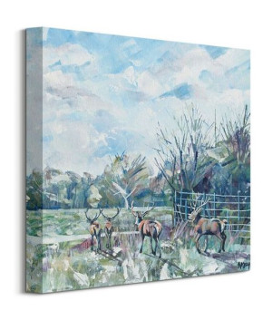 Park Stags - obraz na płótnie 40x40 cm