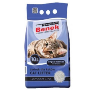 SUPER BENEK Żwirek bentonitowy dla kota Compact Morska bryza 10l