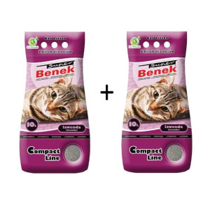 SUPER BENEK ZESTAW Żwirek zbrylający o zapachu lawendy 2 x 10l