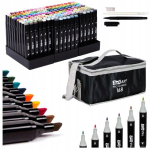 MARKERY ALKOHOLOWE Touch Art ZESTAW 170 szt +TORBA