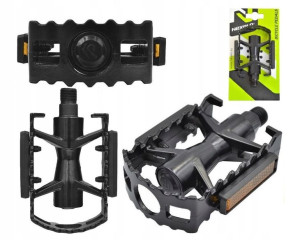 Pedały Rowerowe Aluminiowe Platformowe Mtb Czarne