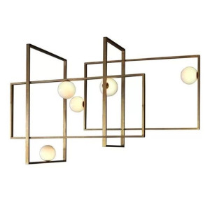 Lampa wisząca sufitowa żyrandol kula złoty