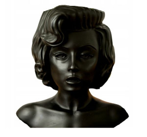 OSŁONKA donica doniczka MARILYN MONROE czarna MAT