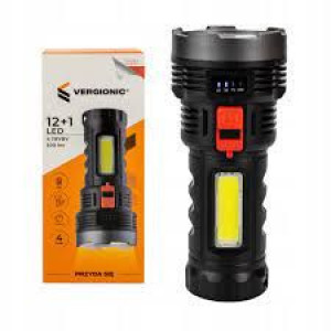 Mocna Latarka Szperacz Aku Panel Solarny Led Usb 2in1