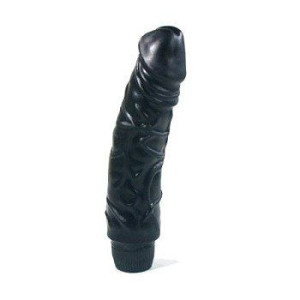 Żelowy czarny wibrator  - 22 cm